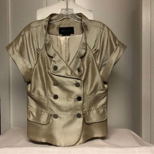 BCBG MAXAZRIA Golden Tailored Double Breasted Cropped Jacket Luxe Career Sz M